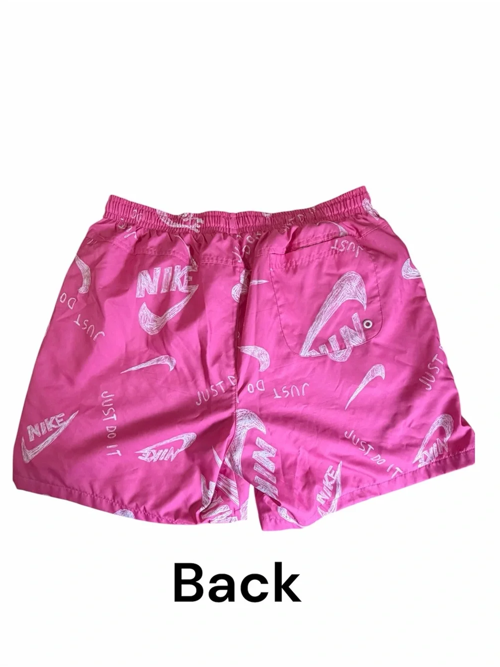Nike Men’s Pink Allover Logo Athletic Shorts